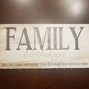 Family birthday tracker wall hanging